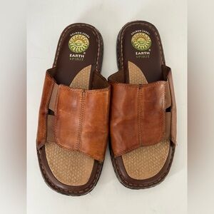 Vintage Brown Tan Earth Spirit Cleveland Sandals Slides Women’s Size 9